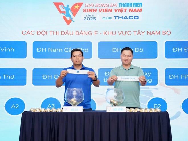 [thanhnien] Kết quả bốc thăm chia bảng giải TNSV THACO Cup 2025: Hấp dẫn ngay từ vòng loại