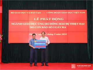 Hanoi University of Industry joins the Education Sector in supporting people affected by Typhoon No. 3