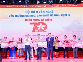 [suckhoedoisong] Đại học Công nghiệp Hà Nội xuất sắc đạt giải Nhất hội diễn nghệ thuật chào mừng kỷ niệm 70 năm Giải phóng Thủ đô (10/10/1954 - 10/10/2024)