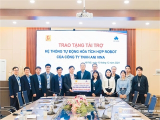 Công ty Ani Vina trao tài trợ hệ thống tự động hóa tích hợp robot cho Khoa Điện, Trường Đại học Công nghiệp Hà Nội