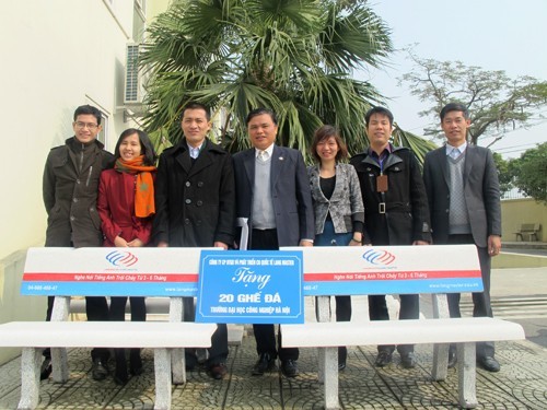 Langmaster international., jsc donated benches for Hanoi University of Industry