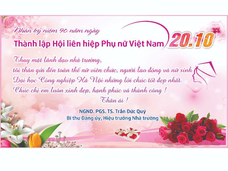 Hiệu trưởng chúc mừng nhân ngày thành lập Hội liên hiệp Phụ nữ Việt Nam 20/10