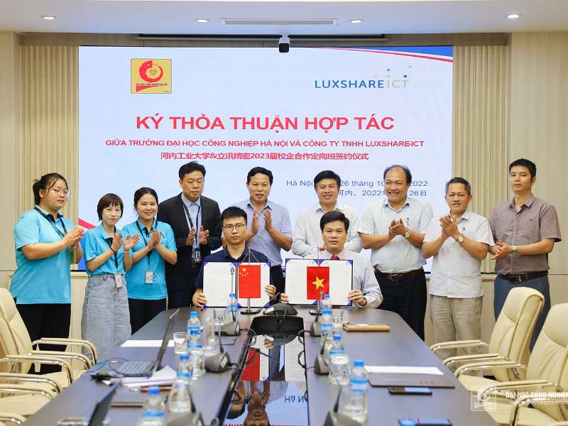 Khởi đầu mới trong quan hệ hợp tác phát triển giữa Đại học Công nghiệp Hà Nội và Luxshare ICT Việt Nam