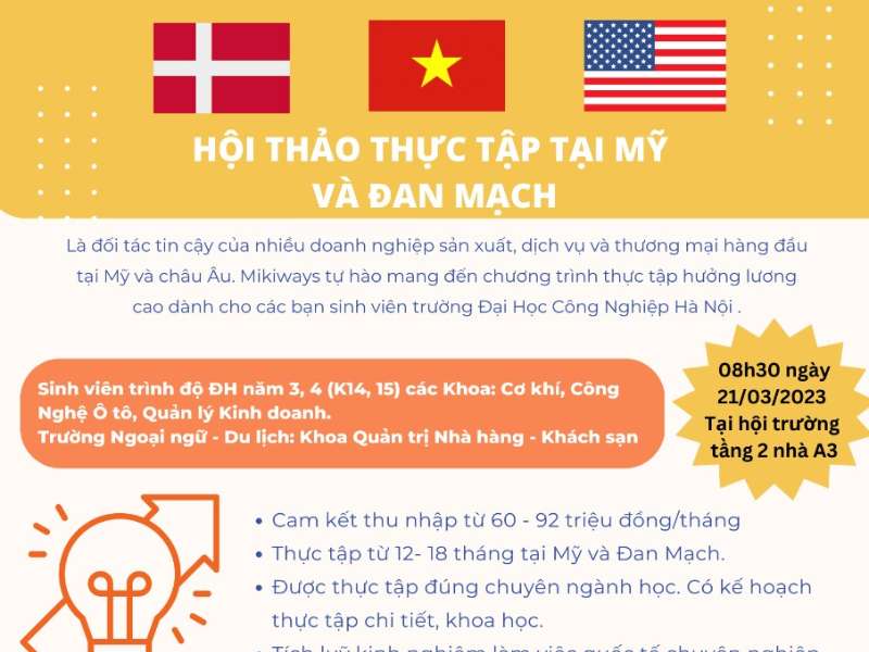 Hội thảo giới thiệu chương trình thực tập tại Đan Mạch và Mỹ