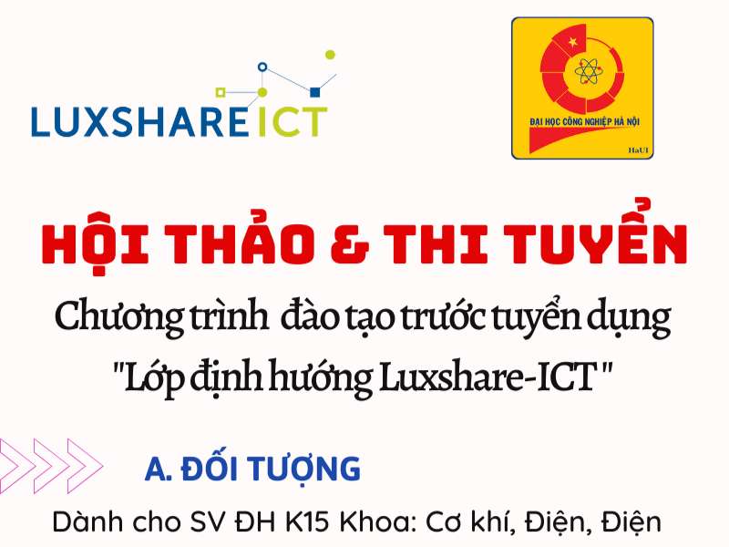 Chương trình hợp tác đào tạo tuyển dụng "Lớp định hướng Luxshare-ICT"