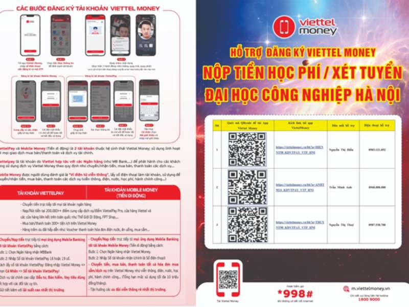 Hướng dẫn sinh viên nộp tiền học phí và tiền nhập học qua ViettelMoney