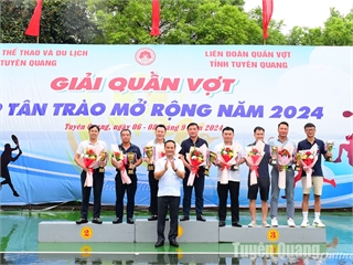 [baotuyenquang] Bế mạc Giải quần vợt Cúp Tân Trào mở rộng năm 2024