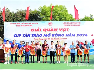 [baotuyenquang] Gần 150 VĐV tham gia Giải quần vợt Cúp Tân Trào mở rộng